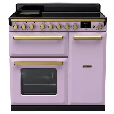 Cuisini�re 100cm Falcon Estel Deluxe Parme / Laiton antique ESDL100EIPHTH/AB-E1 3 fours �lectriques / 5 foyers induction