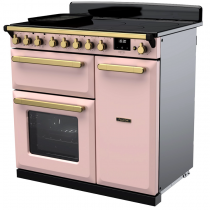 Cuisinière 100cm Falcon Estel Deluxe Rose pastel / Laiton antique ESDL100EIPPPK/AB-E1 3 fours électriques / 5 foyers induction