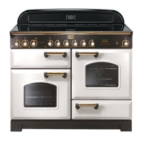 Cuisinière 110cm Falcon Classic Deluxe Blanc Laiton CDL110EIWH/B-EU 3 fours électriques / 5 foyers induction