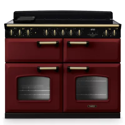Cuisini�re 110cm Falcon Classic Deluxe NGC Bordeaux laiton antique CLDLB110EIPBOR/AB-E1 3 fours / 5 foyers induction
