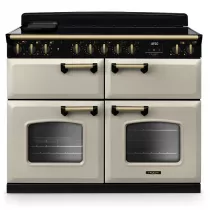Cuisini&egrave;re 110cm Falcon Classic Deluxe NGC Cr&egrave;me pastel laiton antique CLDLB110EIPPCR/AB-E1 3 fours / 5 foyers induction