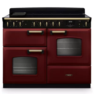 Cuisini�re 110cm Falcon Classic Deluxe NGC OC Bordeaux laiton antique CLDLO110EIPBOR/AB-E1 3 fours / 5 foyers induction