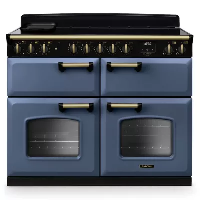 Cuisini�re 110cm Falcon Classic Deluxe NGC Roche bleue laiton antique CLDLB110EIPSTB/AB-E1 3 fours / 5 foyers induction