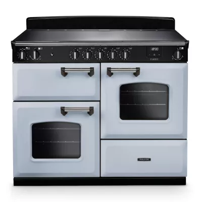 Cuisini�re 110cm Falcon Classic NGC Bleu pastel Chrom� CLO110EIPMSB/CM-E1 3 fours �lectriques / 5 foyers induction