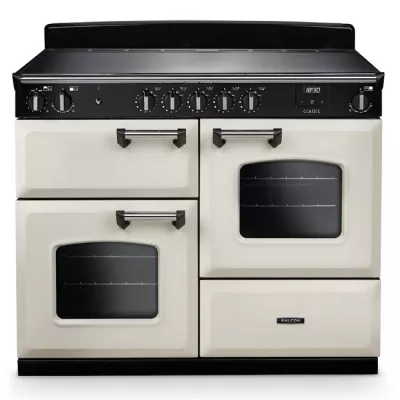 Cuisini�re 110cm Falcon Classic NGC Cr�me pastel Chrom� CLO110EIPPCR/CM-E1 3 fours �lectriques / 5 foyers induction