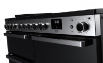 Cuisinière 110cm Falcon Edge Deluxe verre Noir Chrome EDDLB110EIGBLK/CM-E1 3 fours électriques / 5 foyers induction