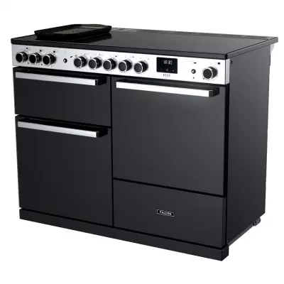 Cuisini�re 110cm Falcon Edge Deluxe verre Noir Chrome EDDLB110EIGBLK/CM-E1 3 fours �lectriques / 5 foyers induction