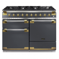 Cuisinière 110cm Falcon Elise 110 Gris Ardoise / Laiton Antique ELS110DFSL/AB-EU 3 fours électriques / 6 foyers gaz