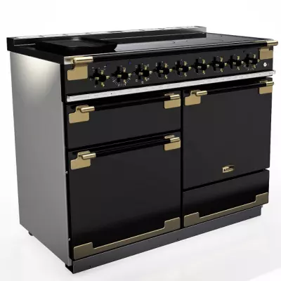 Cuisini�re 110cm Falcon Elise 110 Noir Brillant / Noir laiton ELS110EIGB/BE-EU 3 fours �lectriques / 5 foyers induction