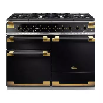 Cuisini�re 110cm Falcon Elise Luxe 110 Noir Brillant / Noir laiton ELS110DFGB/BE-EU 3 fours �lectriques / 6 foyers gaz