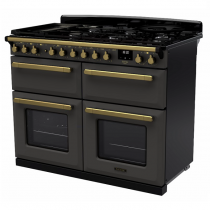 Cuisinière 110cm Falcon Estel Ardoise / laiton antique ESDLB110DFPSLT/AB-E1 4 fours / 5 foyers gaz + 2 vitro