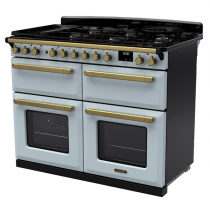 Cuisinière 110cm Falcon Estel Bleu pastel / laiton antique ESDLB110DFPMSB/AB-E1 4 fours / 5 foyers gaz + 2 vitro