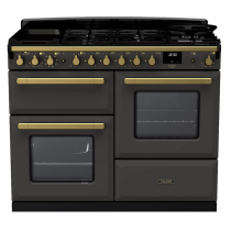 Cuisinière 110cm Falcon Estel Deluxe Ardoise / Laiton antique ESDLO110DFPSLT/AB-E1 3 fours / 5 gaz + 2 vitro