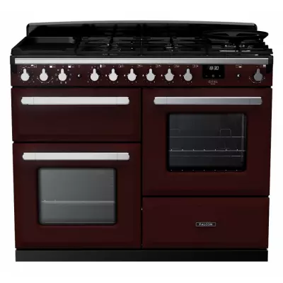 Cuisini�re 110cm Falcon Estel Deluxe Bordeaux / Chrome ESDLO110DFPBOR/CM-E1 3 fours / 5 gaz + 2 vitro