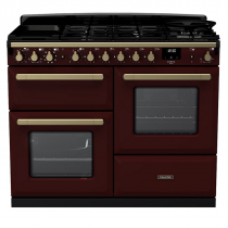 Cuisinière 110cm Falcon Estel Deluxe Bordeaux / Laiton antique ESDLO110DFPBOR/AB-E1 3 fours / 5 gaz + 2 vitro