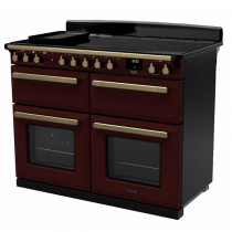 Cuisinière 110cm Falcon Estel Deluxe Bordeaux laiton antique ESDLB110EIPBOR/AB-E1 4 fours / 5 foyers induction