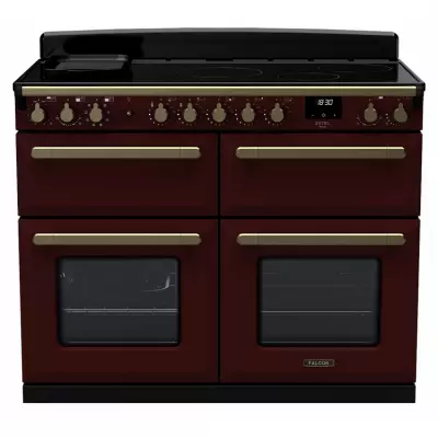 Cuisini�re 110cm Falcon Estel Deluxe Bordeaux laiton antique ESDLB110EIPBOR/AB-E1 4 fours / 5 foyers induction