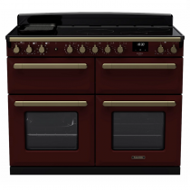 Cuisinière 110cm Falcon Estel Deluxe Bordeaux laiton antique ESDLB110EIPBOR/AB-E1 4 fours / 5 foyers induction