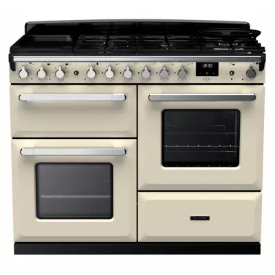 Cuisini�re 110cm Falcon Estel Deluxe Cr�me pastel / Chrom� ESDLO110DFPPCR/CM-E1 3 fours / 5 gaz + 2 vitro