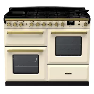Cuisini�re 110cm Falcon Estel Deluxe Cr�me pastel / Laiton antique ESDLO110DFPPCR/AB-E1 3 fours / 5 gaz + 2 vitro