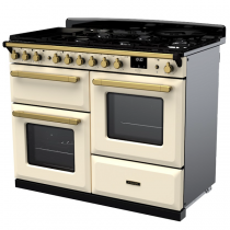 Cuisinière 110cm Falcon Estel Deluxe Crème pastel / Laiton antique ESDLO110DFPPCR/AB-E1 3 fours / 5 gaz + 2 vitro