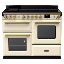 Cuisinière 110cm Falcon Estel Deluxe Crème pastel / Laiton antique ESDLO110EIPPCR/AB-E1 3 fours / 5 foyers induction