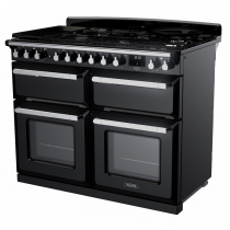 Cuisinière 110cm Falcon Estel Deluxe Noir / Chromé ESDLB110DFPGBL/CM-E1 4 fours électriques / 5 foyers gaz + 2 vitro