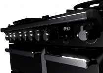 Cuisinière 110cm Falcon Estel Deluxe Noir / Chromé ESDLB110DFPGBL/CM-E1 4 fours électriques / 5 foyers gaz + 2 vitro