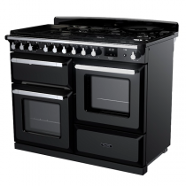 Cuisinière 110cm Falcon Estel Deluxe Noir / Chrome ESDLO110DFPGBL/CM-E1 3 fours / 5 gaz + 2 vitro
