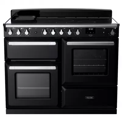 Cuisini�re 110cm Falcon Estel Deluxe Noir / Chrome ESDLO110EIPGBL/CM-E1 3 fours / 5 foyers induction