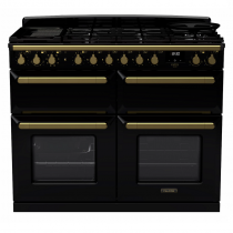 Cuisinière 110cm Falcon Estel Deluxe Noir / laiton antique ESDLB110DFPGBL/AB-E1 4 fours électriques / 5 foyers gaz + 2 vitro