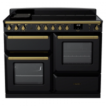 Cuisinière 110cm Falcon Estel Deluxe Noir / Laiton antique ESDLO110EIPGBL/AB-E1 3 fours / 5 foyers induction