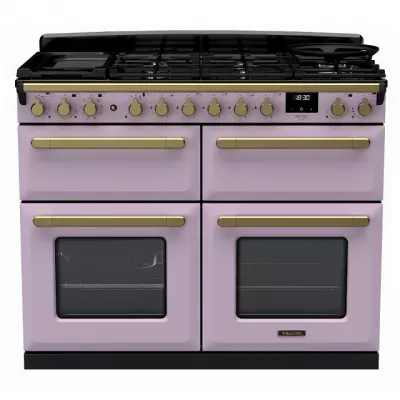 Cuisini�re 110cm Falcon Estel Deluxe Parme / laiton antique ESDLB110DFPHTH/AB-E1 4 fours �lectriques / 5 foyers gaz + 2 vitro