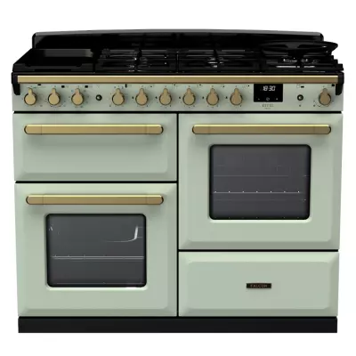 Cuisini�re 110cm Falcon Estel Deluxe Vert pastel / Laiton antique ESDLO110DFPMNT/AB-E1 3 fours / 5 gaz + 2 vitro