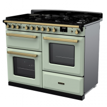 Cuisinière 110cm Falcon Estel Deluxe Vert pastel / Laiton antique ESDLO110DFPMNT/AB-E1 3 fours / 5 gaz + 2 vitro