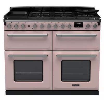 Cuisini�re 110cm Falcon Estel Rose pastel / Chrome ESDLB110DFPPPK/CM-E1 4 fours / 5 foyers gaz + 2 vitro