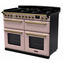 Cuisinière 110cm Falcon Estel Rose pastel / laiton antique ESDLB110DFPPPK/AB-E1 4 fours / 5 foyers gaz + 2 vitro