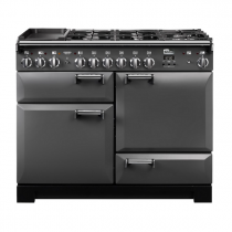 Cuisinière 110cm Falcon Leckford Deluxe mixte Ardoise / Chromé LKD110DFSL/C-EU 2 fours électriques + 1 grill / 5 foyers gaz