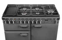 Cuisinière 110cm Falcon Leckford Deluxe mixte Noir / Chromé LKD110DFBL/C-EU 2 fours électriques + 1 grill / 5 foyers gaz + 2 vit