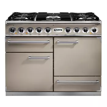 Cuisini�re 110cm Falcon PKR 110 Deluxe Fauve Chrom� grilles mates F1092DXDFFN/NM-EU 3 fours �lectriques / 5 foyers gaz