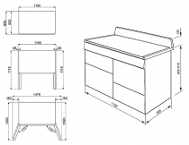 Cuisinière 110cm Victoria 2 fours Vapor Clean 63l + 1 gril / 7 brûleurs gaz Gris ardoise - SMEG Elite Réf. TR4110X-1