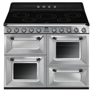 Cuisini�re 110cm Victoria 2 fours Vapor Clean 63l + 1 gril / 7 br�leurs gaz Inox - SMEG Elite R�f. TR4110IX-1