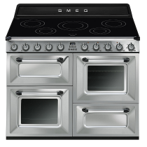 Cuisinière 110cm Victoria 2 fours Vapor Clean 63l + 1 gril / 7 brûleurs gaz Inox - SMEG Elite Réf. TR4110IX-1