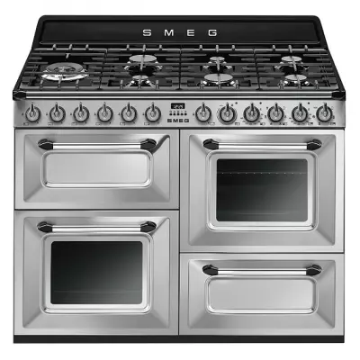 Cuisini�re 110cm Victoria 2 fours Vapor Clean 63l + 1 gril / 7 br�leurs gaz Inox - SMEG Elite R�f. TR4110X-1