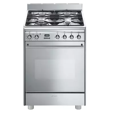 Cuisini�re 60cm Four multifonction pyrolyse 79l / 7 br�leurs gaz Inox - SMEG R�f. GP61X9