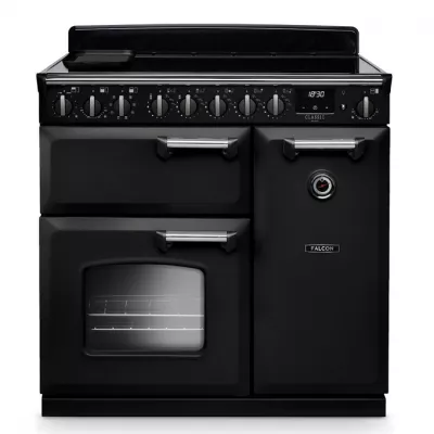 Cuisini�re 90cm Falcon Classic Deluxe NGC Charbon chrom� CLDL90EIPCBL/CM-E1 3 fours �lectriques / 5 foyers induction