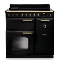Cuisini&egrave;re 90cm Falcon Classic Deluxe NGC Noir laiton antique CLDL90EIPGBL/AB-E1 3 fours &eacute;lectriques / 5 foyers induction