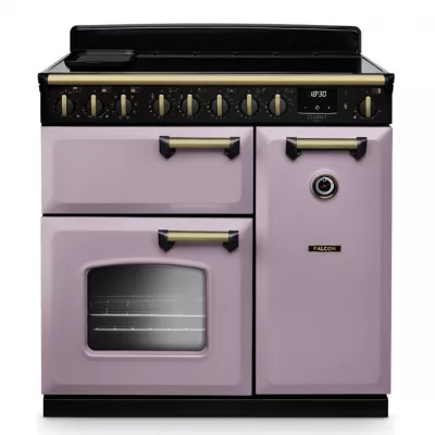 Cuisini�re 90cm Falcon Classic Deluxe NGC Parme laiton antique CLDL90EIPHTH/AB-E1 3 fours �lectriques / 5 foyers induction