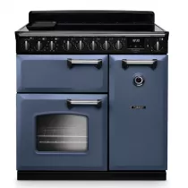 Cuisini&egrave;re 90cm Falcon Classic Deluxe NGC Roche bleue chrom&eacute; CLDL90EIPSTB/CM-E1 3 fours &eacute;lectriques / 5 foyers induction