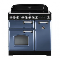 Cuisinière 90cm Falcon Classic Deluxe Roche bleue Chromé CDL90EISB/C-EU 3 fours électriques / 5 foyers induction